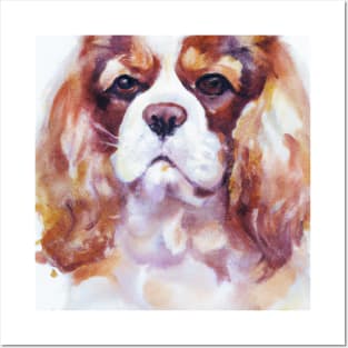 Cavalier King Charles Spaniel Watercolor - Gift For Dog Lovers Posters and Art